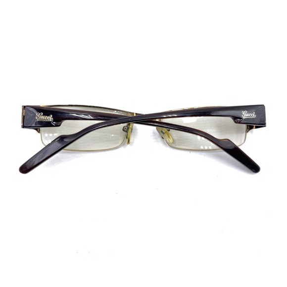 Gucci 3070 Dark Brown Metal Half Rim Eyeglasses Frames 51-17 138 Italy Designer - Picture 11 of 12